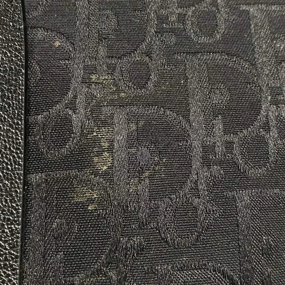 DIOR/ChristianDior Flower Black Jacquard Leather Tote Bag 666-071525 - Picture 10 of 14